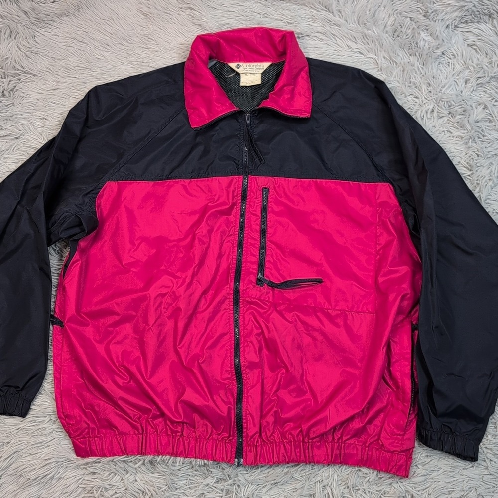 Columbia Jacket Womens L Pink Windbreaker Zip Up Pockets Gorpcore Outdoor